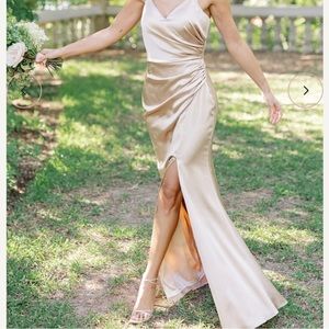 Revelry Rory Champagne Satin Dress